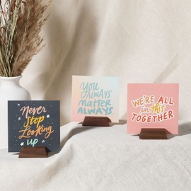 UNIQOOO Wood Stand for Cardstock, Wedding Table Numbers Holders, Photo Holder, Photo Display Stand for Event Decor, Retail Shop, Cafe Restaurant Menu, Business Card, Name Tag, 12 Pack