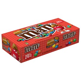 M&M'S Peanut Butter Chocolate Candy, Singles Size, 1.63-Ounce 24-Count Box