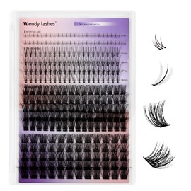 Lash Clusters Spikes Individual Lashes Multi-type Mixed DIY Eyelash Extension：Bottom Lashes,7D Wispy Spikes Fans,C3+C9 Volume Lash Extension for Self Application at Home
