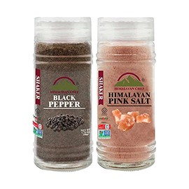 Himalayan Chef Pink Salt and Pepper, Glass Shaker Set, 5.96 Oz