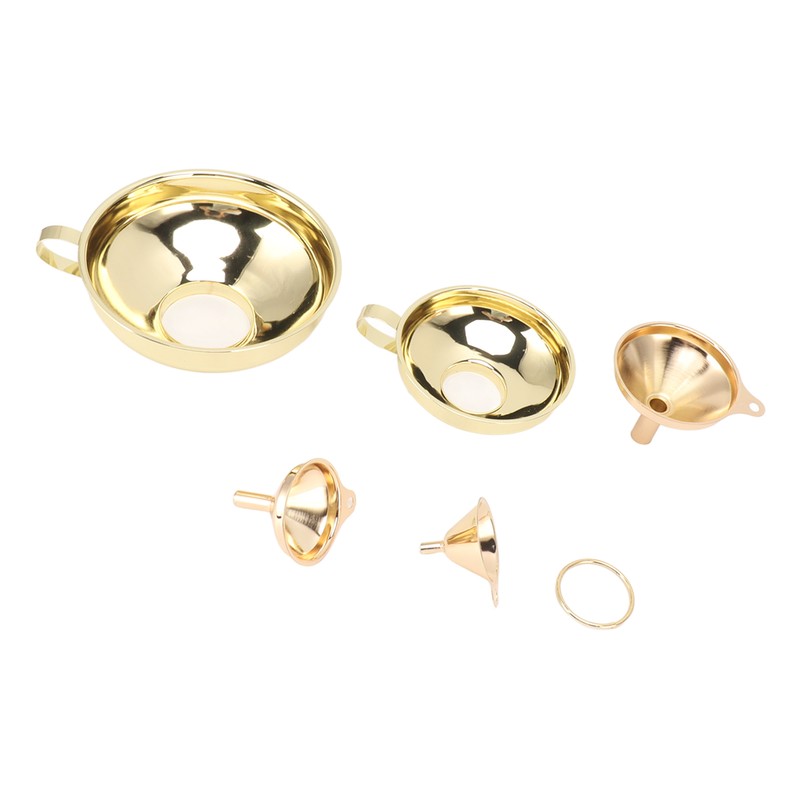 5 Pcs Funnel Set Stainless Steel Gold Plating Wide Mouth