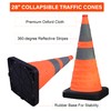 OrangeStar 4-Pack Safety Cones 28” Collapsible Traffic Cones, Orange Pop-up