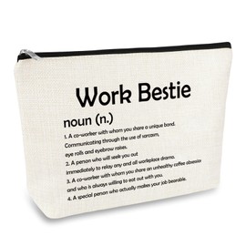 Working Best Friend Friendship Gifts Makeup Bag Coworker Bestie Gift Funny Office Gift for Coworker Leaving Go Away Retirement Thank You Appreciation Gift For Colleagues Cosmetic Bag Travel Pouch