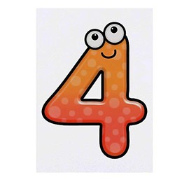 Azeeda 'Fröhliche Nummer Vier' Temporäres Tattoo - Hautfreundlicher & Ungiftiger Abziehbild · Wasserfest (TO00040870)