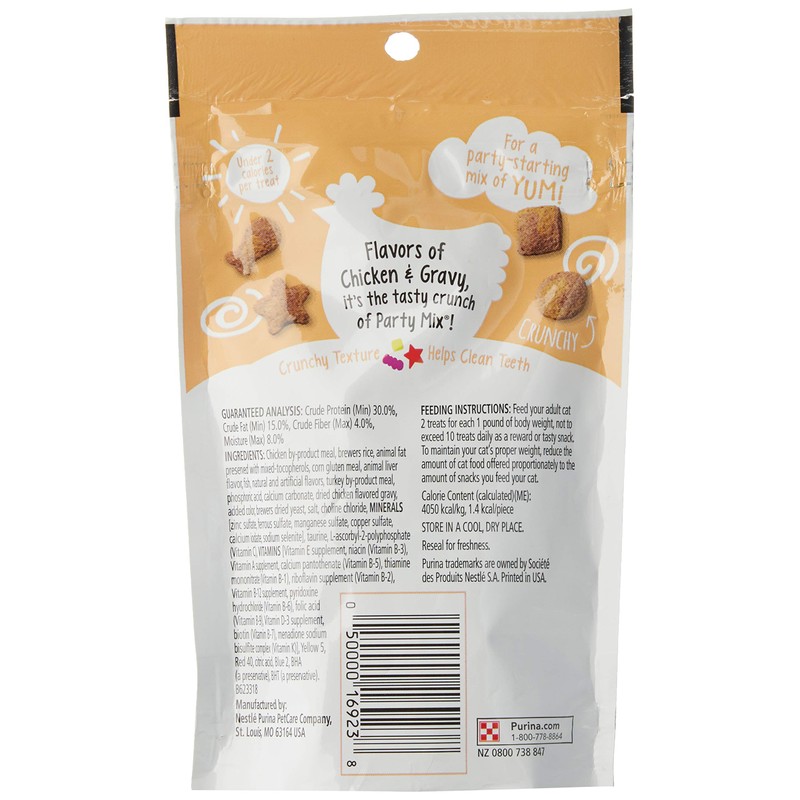 Friskies Party Mix Cat Treats, Crunch, Gravy-licious Chicken and Gravy
