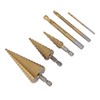 6PCS Step Drill Bit Set Hex Shank Electric Step Drill
