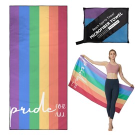 MEQUER Microfibre Beach Towel,71"x32" Large Beach Towels For Adults,Lightweight Quick Dry Sand Free Compact Beach towel Swimming Towel for Travel, Beach, Pool, Camping (Rainbow)