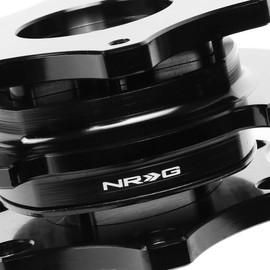 Auto Dynasty NRG Innovations SRK-R200BK-BK Aluminum SFI 42.1 D Shaped Steering Wheel Quick Release Adapter Hub Black