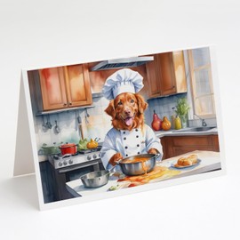 Caroline's Treasures Nova Scotia Duck Tolling Retriever The Chef Greeting Cards Pack of 8 Blank Cards with Envelopes Whimsical A7 Size 5x7 Blank Note Cards