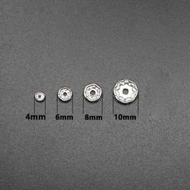 ZHIMIN 200PCS Rondelle Spacer Beads 8mm Silver Plated Czech White Crystal Rhinestone for Jewelry Making