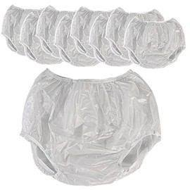 Adult Vinyl Waterproof Pull-On-Cover Incontinence Under Pants [Pack of 9] Extra Waterproof Protection Designed to GO ON TOP of/Together with Diapers & Briefs as Added Leak Resistance (Large)