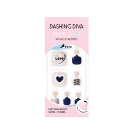 [DASHING DIVA] Nail Tips Magic Press [LoveLoveLove] White Pedi Foot Handwriting Gel Nail Stickers Wonyon