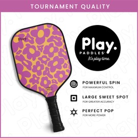 Play Paddles Pickleball Paddle - USAPA Approved Pickleball Racket | Carbon Fiber and Polymer Honeycomb Composite Core | Hyper-Grip™ Surface with Graphite Face & Cushioned Grip