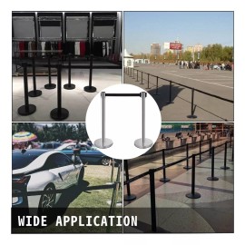 Vevor Control de filas Poste Separador de Filas 2 Poste Delimitador Fila Controlador Multitud Plateado Negro