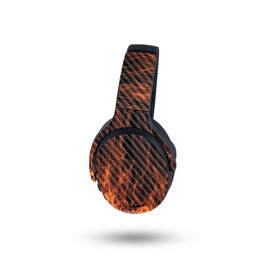 MightySkins Carbon Fiber Skin Compatible with Skullcandy Crusher ANC 2 - Charcoal Flames | Protective, Durable Textured Carbon Fiber Finish | Easy to Apply