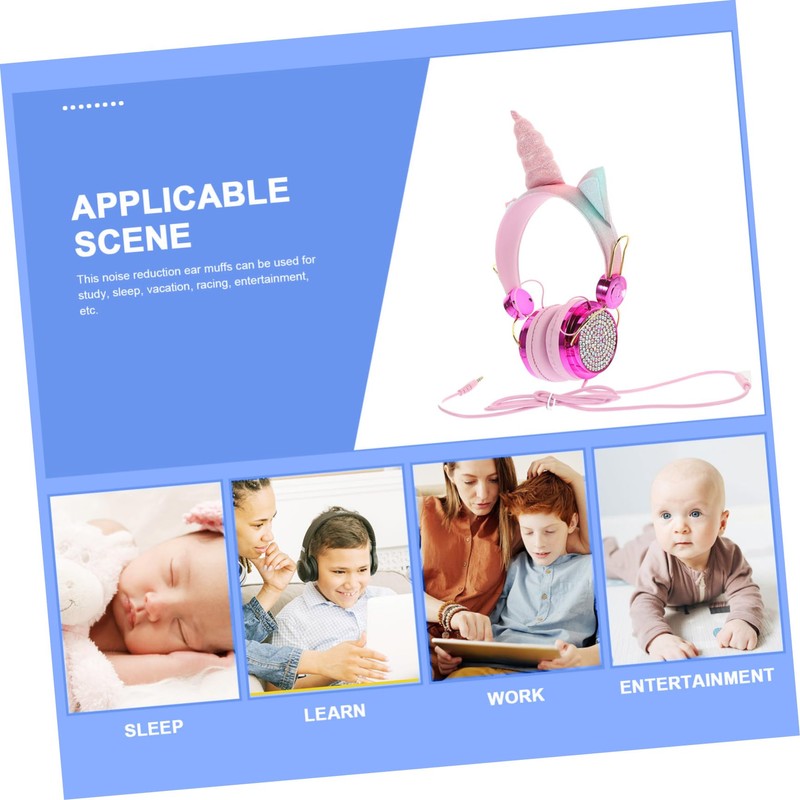 OSALADI Boy Girl Headphones with Microphone Volume Control Cable Cartoon