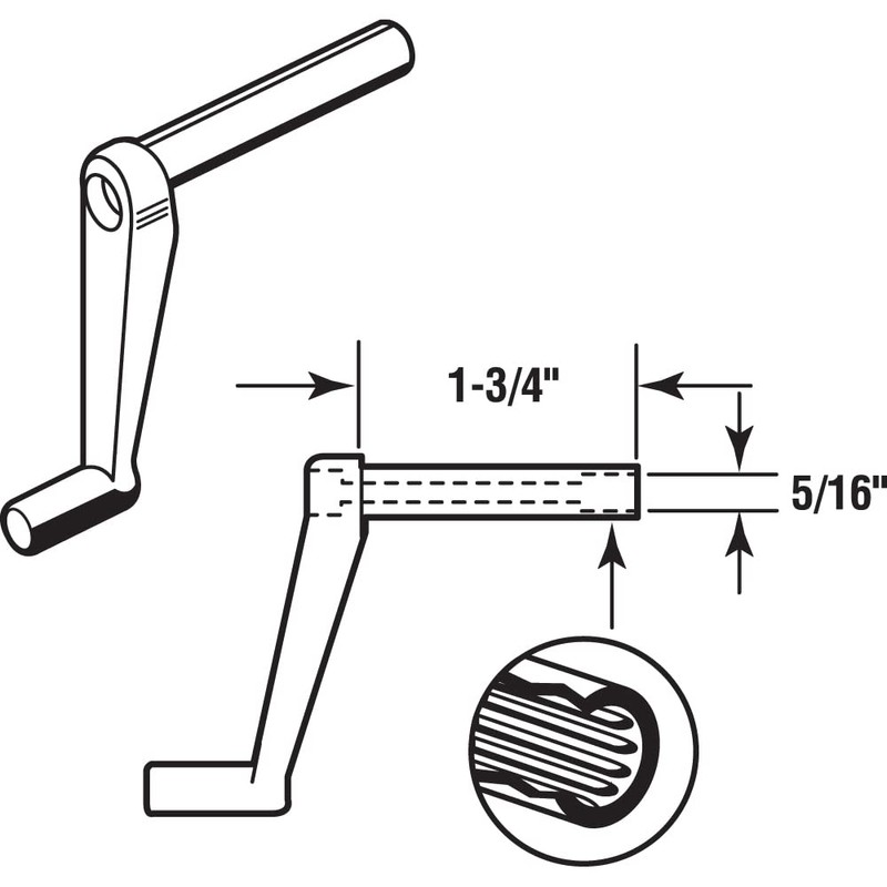 Prime-Line R 7001 1-3/4 In. Stem, Brown Plastic Window Crank
