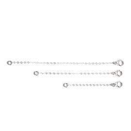 Necklace Bracelet Extender Chain 3pc Set - 2", 3", 4" - Sterling Silver, 14k Gold Filled, 14k Rose Gold Filled (Sterling Silver)