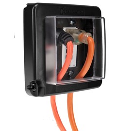 Intermatic WP7200BL Low-Profile Extra-Duty Weatherproof 2-Gang Cover, Black - Expandable Front Window, Versatile Mounting, Complete Installation Kit - Protect Outdoor Outlets - 2 Pack