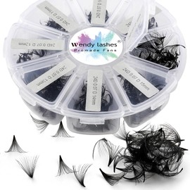 Ready-to-Use Fan Eyelash Extension, 24D, Pack of 500, 9-16 mm, 0.07 mm, D Curl, Ready Volume Eyelashes, Fans, Premade Volume Fans Russian Eyelash Extension (500-24D-0,07-D-9-16)