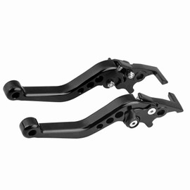 Eacam Motorcycle Scooter Modification Double Disc Brake Lever, Premium Quality Aluminum Alloy, Fits for Most Motorcycles, for GY6 Xmax 400, CNC Machined, Dual Disc Brake Lever (Black)