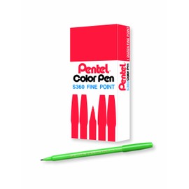 Pentel Pentel Arts Color Pen, Olive Green, Box of 12 (S360-115)