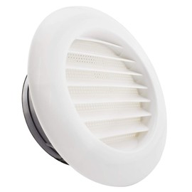 SDTC Tech 6 Inch Round Air Vent ABS Louver Grille Cover with Built-in Screen Mesh Detachable Soffit Air Exhaust Vent for Bathroom Kitchen Bedroom Office