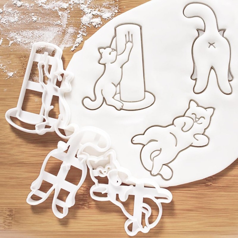 Cat Cookie Cutters, Plastic Cookie Cutter, 3D DIY Fondant Cookie