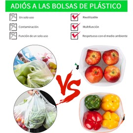 RUISTLI Bolsas Reutilizables 15 PCS,Bolsas de Tela Malla,Organizador de Verduras y Frutas,Bolsas para Supermercado Gran Capacidad,Bolsas para Mandado Ligera y Transpirable