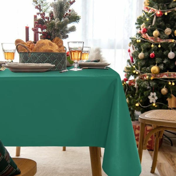 XWZO Table Cloths 54"x80" Tablecloths, Waterproof Green Table Cloth Rectangle