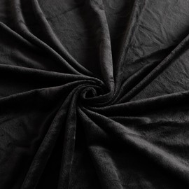 Qidkeo Minky Fabric by The Yard for Pillows, Toys, Garments, Baby Products, and Blankets 60" Wide(Black,3Yard)