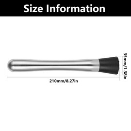 8 Inch Cocktail Muddler, Stainless Steel Cocktail Muddler, MultiFunctional cocktail muddler set, for Professional and Amateur Alike,Kitchen, Bar, Restaurant