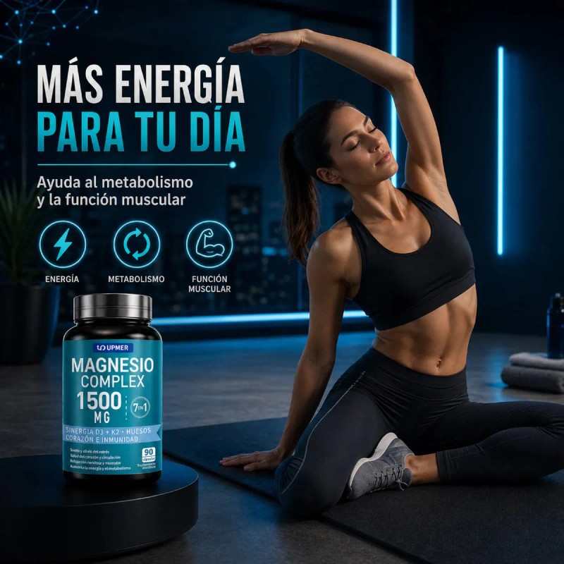 Magnesio Upmer Complex Vitamina Huesos Músculos Sueño Cápsulas Sabor