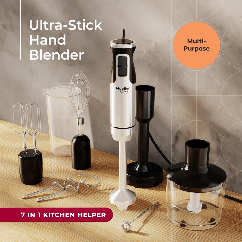 Immersion Hand Blender Full Kitchen Set - 8 Speed Immersion