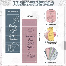 Zaamwoyy 120 Pcs Vintage Library Card Paper Bookmarks, Inspirational Quotes Double Side Bookmarks Bulk for Women Man, Retro Library Page Marks for Reading Lovers Students Teachers Accessories Gifts