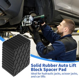 FUELHOOD Car Jack Pads 6.3" x 4.7" x 3.1" Universal Jack Pad for Car Lift Heavy Duty Rubber Jack Stand Pads 8,000 Lbs(3.6 Tons) Anti-Slip Protect Frame Black 1Pc