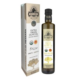 Ellora Farms, Organic PDO Greek Extra Virgin Olive Oil, Certified Single Estate, High in PolyphenolS, Traceable, Kosher, Glass Bottle in gift box, 17 FL oz