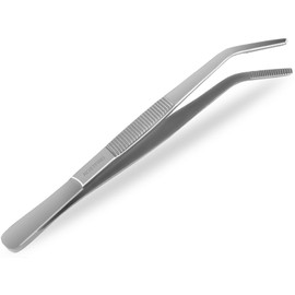 Premium Kitchen Tweezers | Barbecue Tweezers | Cooking Tweezers | Stainless Steel | Gourmet Quality | Curved Design (16.0 cm)