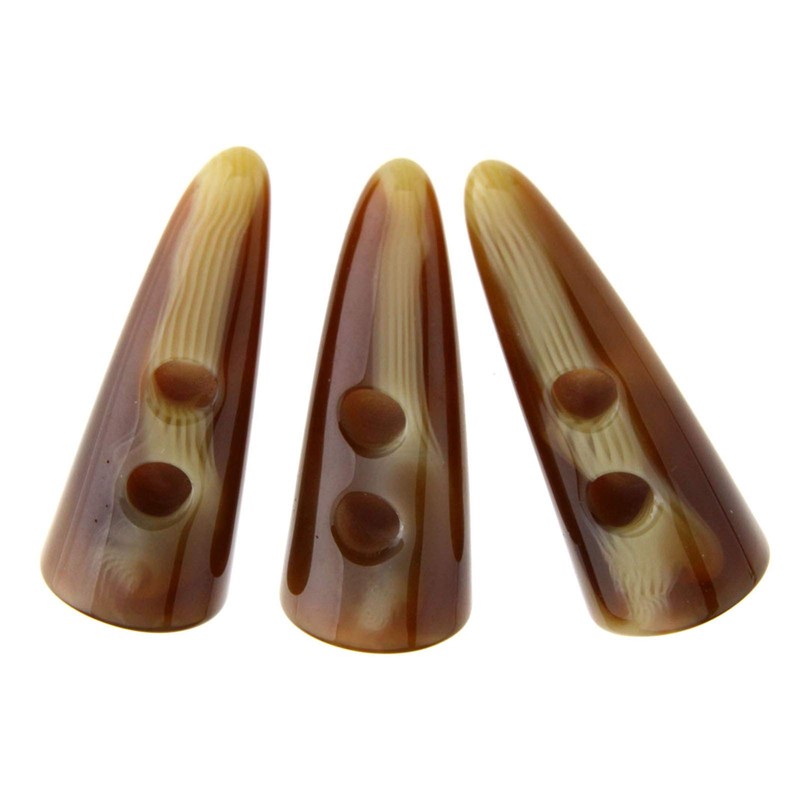 Ototec Cream 10 x 50mm Faux Horn Toggle Buttons for