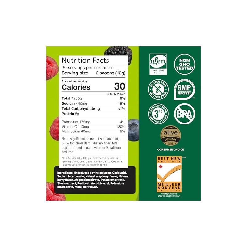 Organika Electrolitos con Colágeno Hidrolizado Frutos Silvestres 360 g