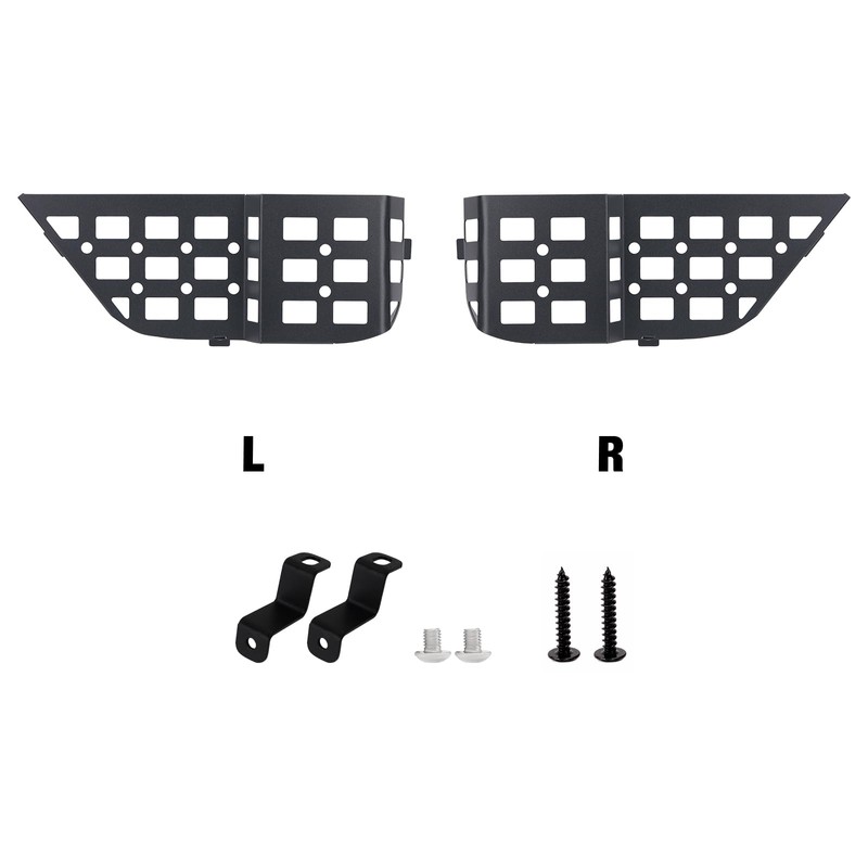 Metal Rear Door Storage Pockets Compatible with 2018-2025 Jeep Wrangler
