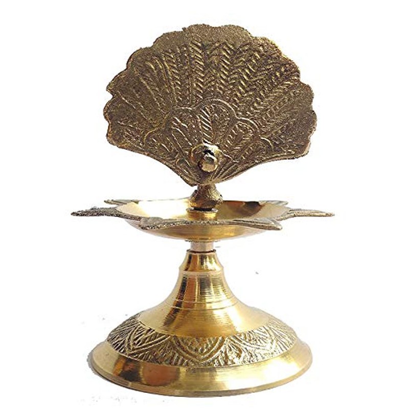 Rastogi Handicrafts Pure Brass Diya (Puja Lamp) Hindu Pooja Article