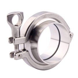 DERNORD Stainless Steel Tri-clamp (Tri-clover Clamp) + 2 Pcs SUS304 Sanitary Pipe Weld Ferrule + FKM Gasket (2.5 Inch)