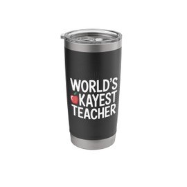 World's Okayest Teacher Funny Back To School Teacher Gift Stainless Steel Insulated Tumbler