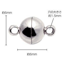 10 Pcs Magnetic Clasp Necklace Magnet Clasp Ball Accessory Parts Handmade Manufacturing Silver Gold Material Metal Hardware Popular Classic 0.24 inch (6 mm) Silver