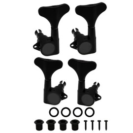 4Pcs Yootones Sealed Bass Tuning Pegs Machine Heads 2R2L Compatible with Electric Bass Tuners Replacement Parts (Black)
