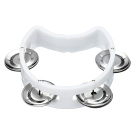 PATIKIL Tambourine, Jingle Bells Wrist Bells Hand Bell Percussion Instruments Musical Rhythm Band Plastic for Adults Church Birthday Party Christmas, White