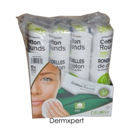 Delon Premium Facial Cleansing Cotton Rounds 8 PACK (8 x 100) US SELLER, SEALED