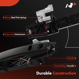 A-premium - Manija de Puerta Exterior Delantera Izquierda del Lado del Conductor Compatible con Nissan Sentra 2007-2012, Con Entrada sin Llave y Sistema de Entrada Inteligente, Negro, Plástico
