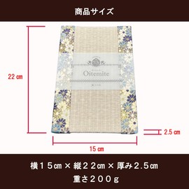 Torimoto Tatami Decorative Folding Oitemite Mini Tatami, M Size, Ash Cherry Blossom, Blue Chrysanthemum, Made in Japan, Figure Base, Japanese Paper Tatami Nishijin Golden Brocade Weave